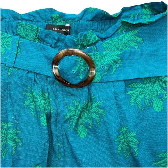 Ann Taylor The Pineapple Belted Paperbag Short Size Small High Waist - Picture 4 of 9